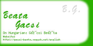 beata gacsi business card